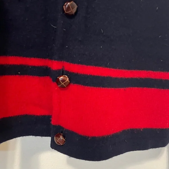 Carolina Herrera Navy and Red Men's Cardigan - Picture 4 of 7